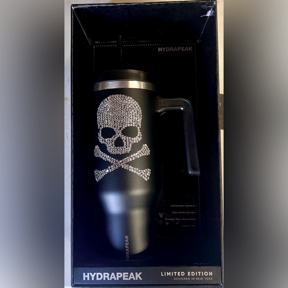 ✨LIMITED EDITION✨ Hydrapeak Voyager 40oz Skull Bling Tumbler Halloween Sparkly - Picture 4 of 5